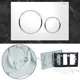 thumbnail of Alpenberger Toilette mit Geberit Spülkasten und Drückerplatte | Spülrandloses Hänge WC mit Bidet Funktion | Dusch WC mit WC Sitz | Vorwandelement WC