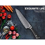 thumbnail of Kochmesser und Küchenmesser Damast Edelstahl Chefmesser mit 20 cm Klinge extra scharf Profimesser