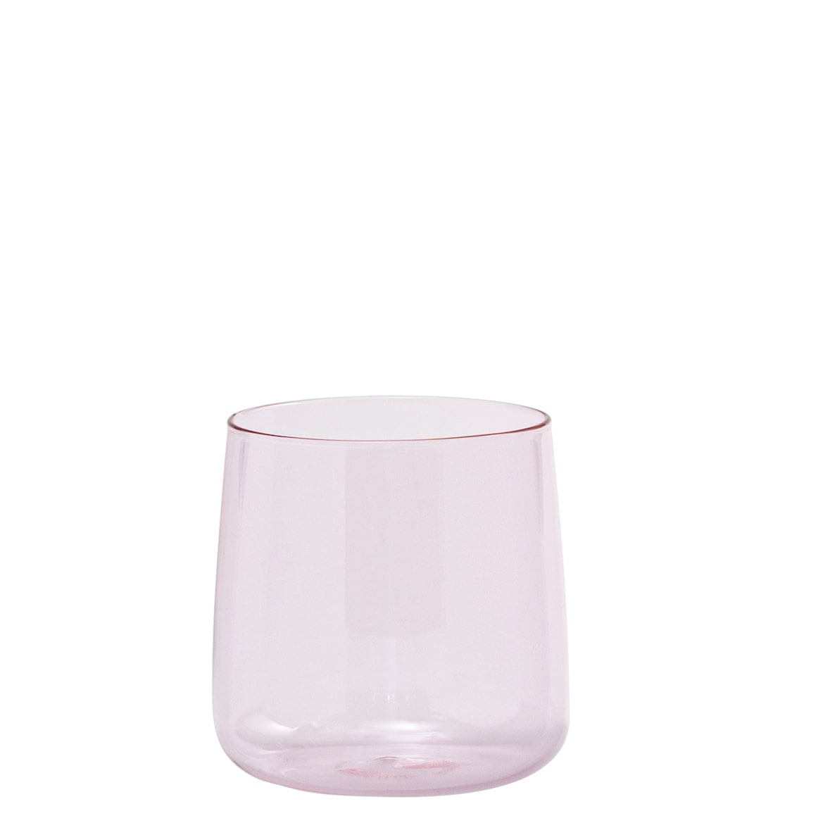 Zafferano 6er-Set No Ball Gläser aus mundgeblasenem Borosilikatglas, elegantes und robustes Design, rosa Farbe, ideal für kalte Getränke