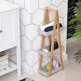 thumbnail of Scaffale Bagno in MDF e Bambù Kleankin con 3 Mensole Grigio