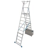 thumbnail of Teleskop-Plattformleiter, Aluminium mit großer Standplattform, höhenverstellbar, 8-10 Sprossen