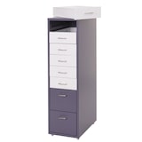 thumbnail of Décoshop26 - Büroschrank mit 8 Schubladen auf Rollen 110 x 28 x 41 cm dunkelgrau/weiß-schwarzer Stahl 04_0004359