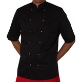 thumbnail of Grevotex Kochjacke, Bäckerjacke kurzarm schwarz, Größe 56