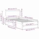 thumbnail of vidaXL Bettrahmen mit Kopfteil Weiß 75 x 190 cm Massives Kiefernholz