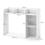 thumbnail of Prateleira de secretária COSTWAY, prateleira de mesa com 4 prateleiras e compartimento aberto, organizador de mesa multifuncional
