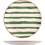 thumbnail of H&H Set 6 Piatti Piani Strip, in Ceramica, Verde e Bianco, 26cm