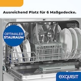 thumbnail of Exquisit Mini-Geschirrspüler, Tischspülmaschine, 55 cm breit, spülmaschine klein, Auto Türöffner, ECO-Modus, GSP5206-030D silber
