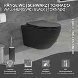 thumbnail of LuxeBath Wand-WC spülrandlos 54 cm lang Schwarz matt – Tiefspüler Keramik, Tornadospülung, Nano, WC-Sitz Softclose abnehmbar