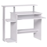 thumbnail of Computertisch WL1.153 Weiß 94x90,5x48,5 cm Laptop Tisch Modern mit Tastaturauszug, PC-Tisch mit Drucker-Ablage platzsparend, Schreibtisch für kleine