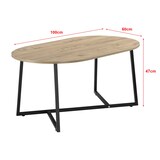 thumbnail of Helloshop26 - Table basse ovale 100 x 60 x 47 cm noir effet chêne 03_0008519