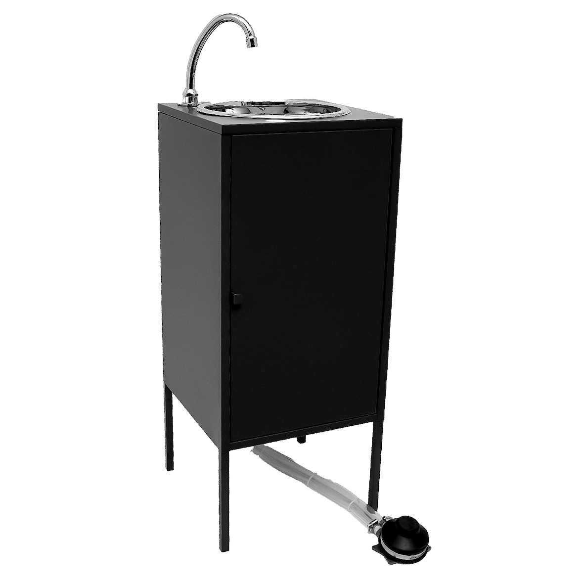 Express Water,Lavello Autonomo, Portatile, Indipendente, a Pedale, Mod.NOIR, Serbatoi 10 Litri. Lavello Acciaio Inox e rubinetto,35x35x80cm