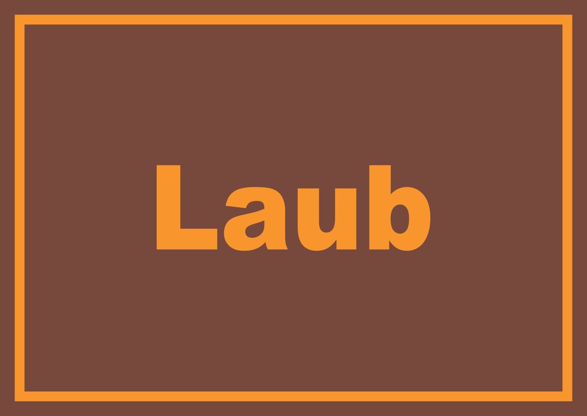 Laub Mülltrennung Schild mit Text waagerecht A0 (841x1189mm)