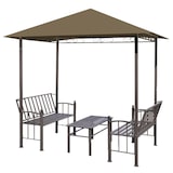 thumbnail of vidaXL Gartenpavillon mit Tisch und Bänken 2,5x1,5x2,4 m Taupe 180 g/m²
