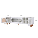 thumbnail of Merax Lowboard mit Rattantür und Glastüren, TV-Schrank mit Stauraum, TV-Board Landhaus, Fernsehtisch, Breite:170cm Weiß