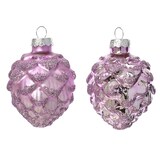 thumbnail of 6 Christbaumschmuck Zapfen Glas 7cm Glaszapfen matt & glänzend Christbaumkugeln Weihnachtsbaumkugeln Christbaumschmuck Weihnachtsbaumschmuck Helllila