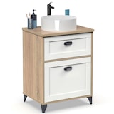 thumbnail of Briebe Mueble Baño 60cm Lavabo Sobre Encimera No Incluido, Armario Auxiliar Estilo Vintage 80x61x47cm, Eterna, Blanco