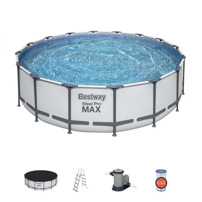BESTWAY - Piscina Redonda Con Depuradora Estructura Metalica Ø488x122 cm.
