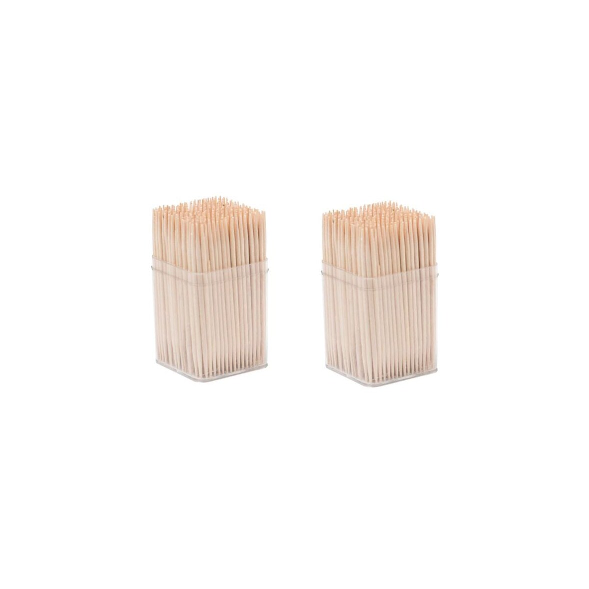 Lot de 2 tonnelets de 300 cure-dents en bois avec couvercle Fackelmann Wood Edition