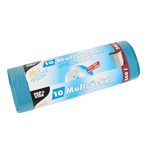 Sacs poubelle EXTRA FORT ET RESISTANT, LDPE 240l, 125 cm x 100 cm (60 unités)