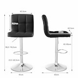 thumbnail of Sgabello da bar COSTWAY girevole a 360°, sedia da bar regolabile in altezza da 65 a 85 cm, realizzato in ecopelle