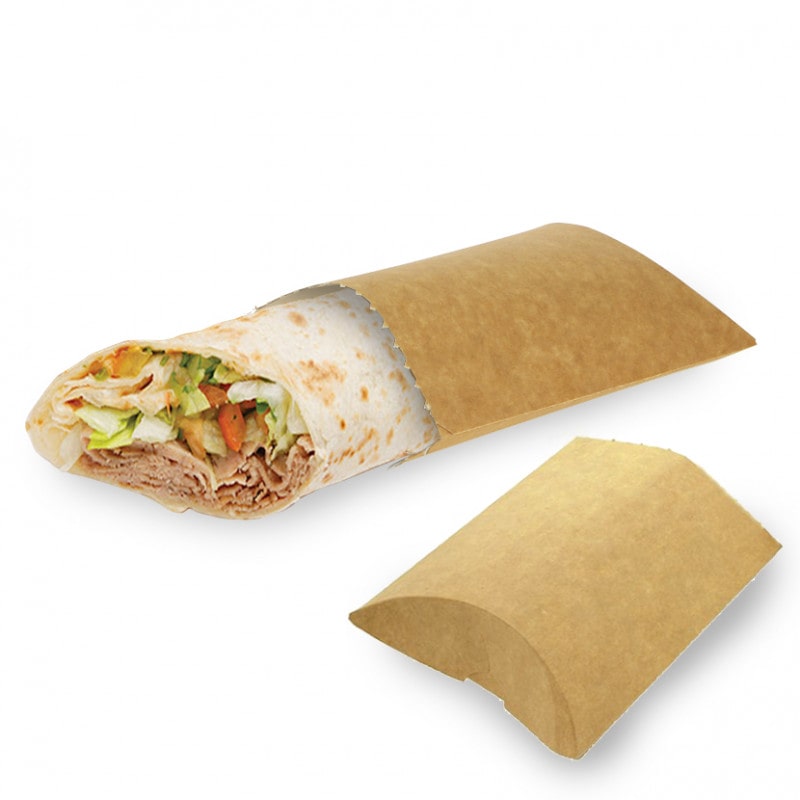 500 Uds. Estuche cartón kraft bocadillo, wrap y perrito  Ref EG0033K