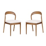 thumbnail of Esszimmerstuhl aus Rubberwood und Stoff in Walnuss, mit ergonomischer Rückenlehne und zerlegbarer Konstruktion