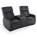 thumbnail of Kinosessel, 2er-Fernsehsessel mit mechanischer Relaxfunktion, Easy-Lift, für 2 Personen, 2 Getränkehalter, Kunstleder in Schwarz, Raburg Maxx