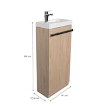 thumbnail of Meuble lave-mains sur pieds JOHANN décor chêne