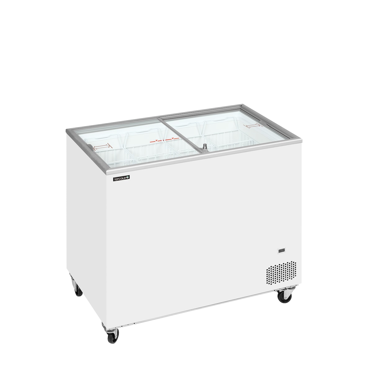 Congelador para helados IC301SC – 2 Tapas Planas Cristal, 296 L, Blanco de Tefcold
