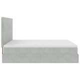 thumbnail of vidaXL Ottoman-Bett mit Matratzen Hellgrau 160x200 cm Samt