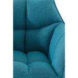 thumbnail of Banco de bar Damaso com revestimento em tecido turquesa/preto