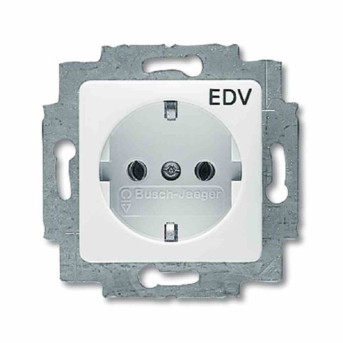 Reflex SI Steckdose, 1f, alpinweiß, glänzend, Geräteeinbaukanal, horizontal/vertikal, IP20, Zentralplatte