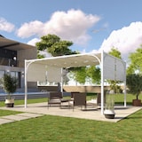 thumbnail of Gazebo Pergola 3x4 M Pergolato Tetto Scorrevole Telo Bianco Impermeabile Retrattile Richiudibile Struttura Bianca Acciaio Giardino Terrazzo Piscina