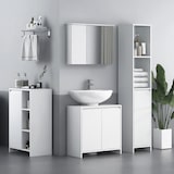 thumbnail of Mueble auxiliar de baño moderno armario de baño con estantes abiertos puerta y estante ajustable antivuelco para salón dormitorio 53x30x80 cm blanco