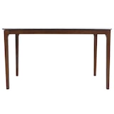 thumbnail of Eetkamertafel HWC-M55, eettafel, massief hout HDF laminaat melamine 135x80cm, betonlook, bruine poten