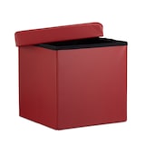 thumbnail of Relaxdays Faltbarer Sitzhocker, Sitzcube mit Stauraum, Fußablage, Sitzwürfel aus Kunstleder, HBT 38x38x38 cm, dunkelrot