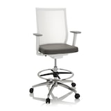 thumbnail of Arbeitsstuhl / Counterstuhl ASPEN WORK W Netzstoff transparent / Sitz Stoff grau hjh OFFICE