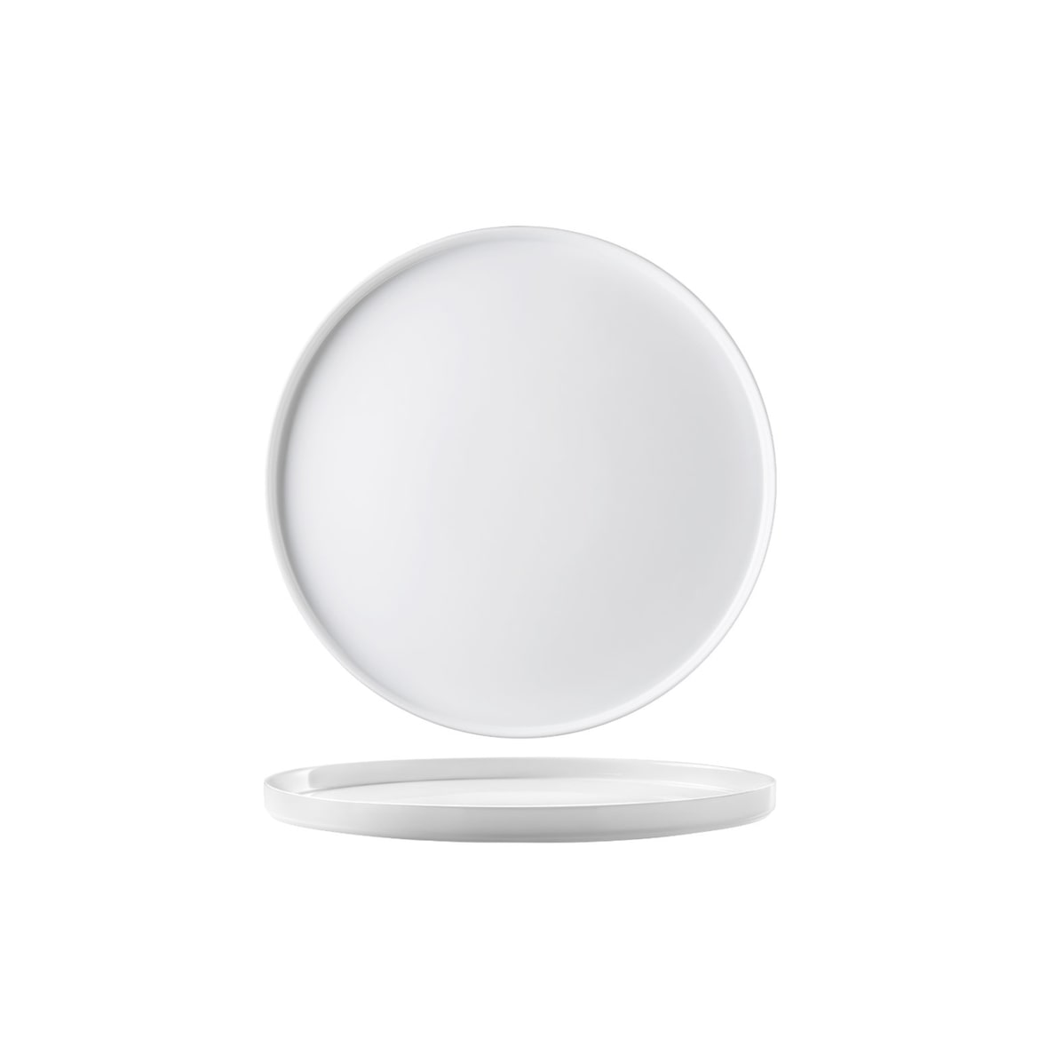 Piatto Piano Alta Cucina Grangusto Vetro Bianco, Confezione da 12, Ø CM 27 H 1,8