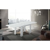 thumbnail of Dmora Ausziehbarer Esstisch Otto, Hilfsküchenkonsole, ausziehbarer Tisch, 100 % Made in Italy, cm 90x90h75, glänzend weiß