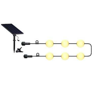 Lumisky Luci solari BOLLY, 6 sfere, 5,5 m Plastica Bianco