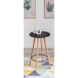 thumbnail of Mesa alta Mijas con tablero redondo Negro/Natural (redondo)