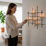 thumbnail of DanDiBo Kerzenhalter Wand Metall Schwarz Wandteelichthalter 50 cm 5XXL Wandkerzenhalter Kerzenhalter Teelichthalter Wandleuchter