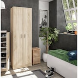 thumbnail of Dmora Armadio multiuso Portsmouth, Mobile ausiliario a 2 ante, Guardaroba portascarpe moderno, Scarpiera verticale, 59x37h180 cm, Rovere