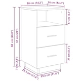 thumbnail of vidaXL Nachttisch mit 2 Schubladen Sonoma-Eiche 36x36x68 cm