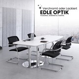 thumbnail of bümö Konferenztisch oval 220x103 cm großer Besprechungstisch in Eiche, Besprechungstisch mit Gestell in Weiß, Meetingtisch für 8 Personen, XL-Tisch