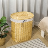 thumbnail of Wäschekorb mit Deckel 51x38x57 cm Natur, Rattan Weidenoptik mit herausnehmbarem Innenfutter, 100 L Wäschebox für Bad und Schlafzimmer