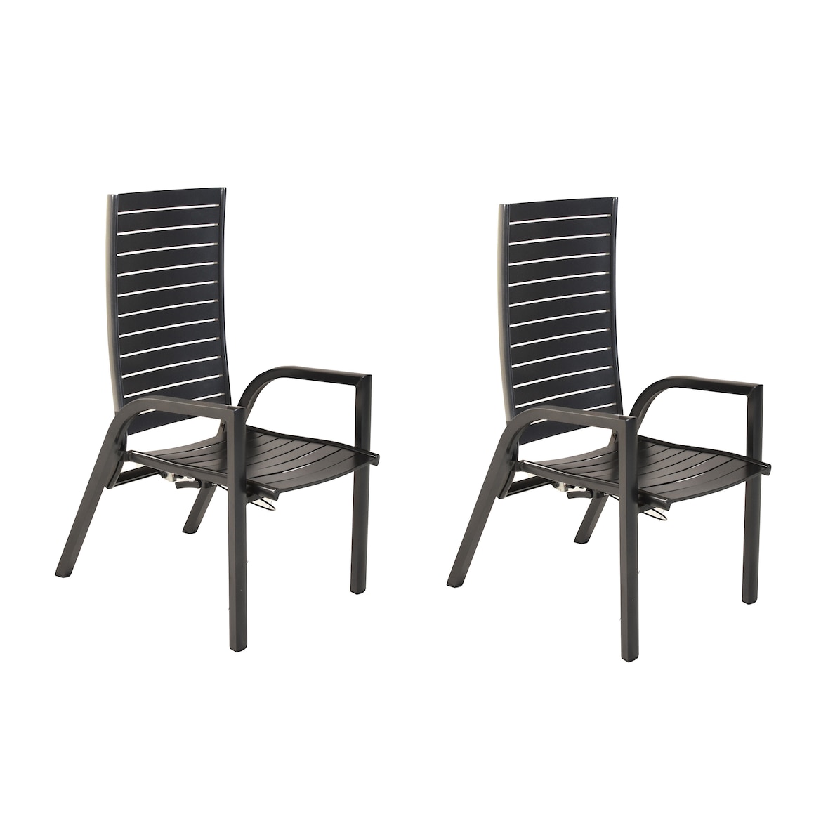 Merxx Siros Sessel Set 2tlg., 2 Sessel, mit Gasdruckfeder, Aluminium, Graphit