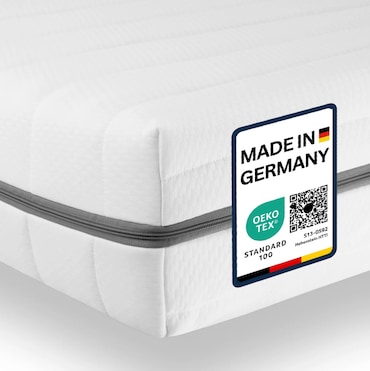 BMM Matras Klassik 19, koudschuimmatras met Öko-Tex-certificering, orthopedisch matras, met 7 zones, geproduceerd in Duitsland, hardheidsgraad H4 - extra stevig, hoogte 19 cm, 90 x 200 cm