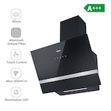 thumbnail of CIARRA Campana extractora de humos A+++ 650 m³/h Campana extractora 60cm WIFI + APP y control táctil BOOST VM6736HB