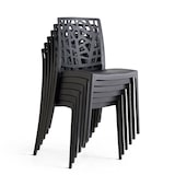 thumbnail of Set van 6 stapelbare stoelen in polypropyleen met glasvezel voor tuin of binnengebruik, waterafstotend en duurzaam, modern design – TRIXY – Zwart
